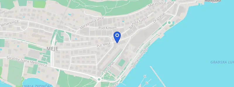 Karta lokacije: Poliklinika za rehabilitaciju osoba sa smetnjama u razvoju Split, Put Meja 5, Split