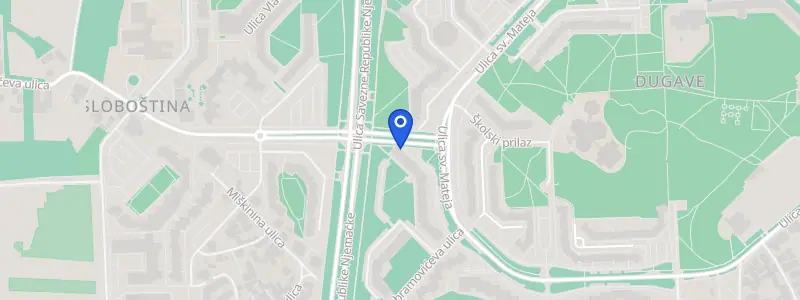 Karta lokacije: Ordinacija dentalne medicine Tatjana Peroš, dr. med. dent., Hribarov prilaz 6 A / 1, Zagreb